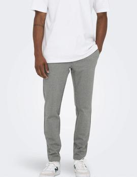 Pantalon Only&Sons Mark Rayas gris