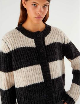 Chaqueta Compañia Rayas beige/negra