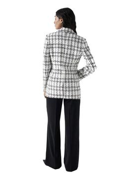 Blazer Salsa Cuadros blanca