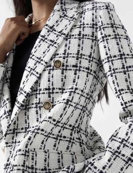 Blazer Salsa Cuadros blanca