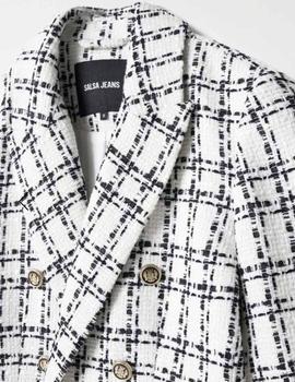 Blazer Salsa Cuadros blanca