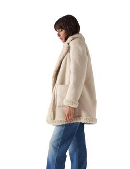 Abrigo Salsa Teddy Reversible beige