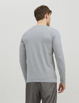 Camiseta Jack&Jones Basic M/L gris