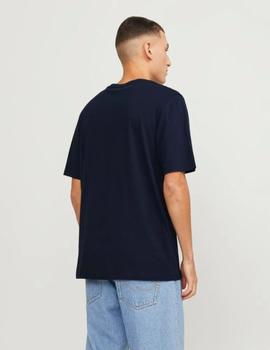 Camiseta Jack&Jones Logo ss24 marina/blanco