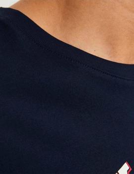 Camiseta Jack&Jones Logo ss24 marina/blanco