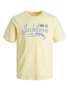 Camiseta Jack&Jones Logo ss24 amarilla