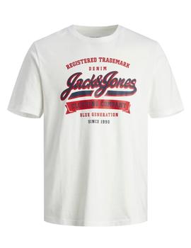Camiseta Jack&Jones Logo SS24 blanca/roja