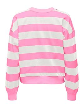 Sudadera Only Serena Rayas rosa