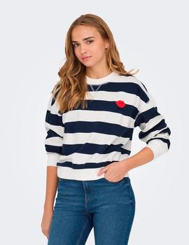 Sudadera Only Serena Rayas azul