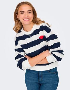 Sudadera Only Serena Rayas azul