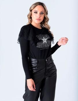 Camiseta Animosa M/L Rebelde negra