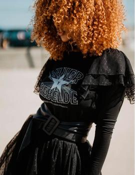 Camiseta Animosa M/L Rebelde negra