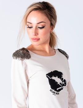 Camiseta Animosa Besame beige