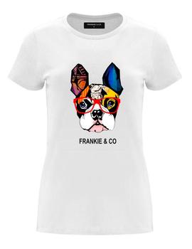 Camiseta Frankie Bulldog Chica blanca