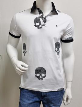 Polo Yellow Calaveras blanco