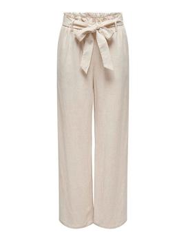 Pantalon Only Lino beige