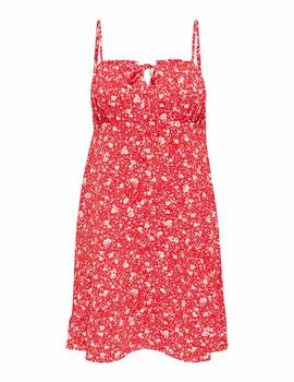 Vestido Only Nova Flores rojo