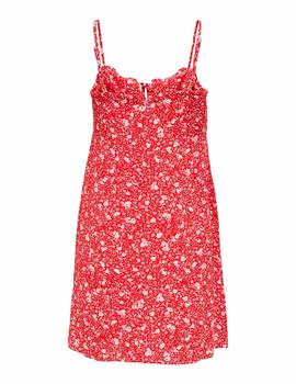 Vestido Only Nova Flores rojo