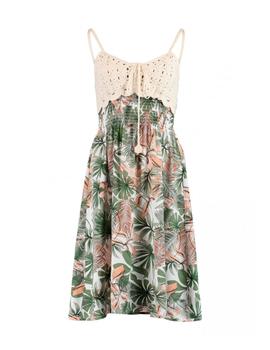 Vestido Hailys Flores Crochet verde