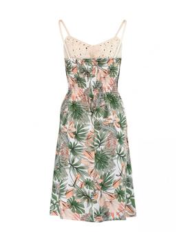 Vestido Hailys Flores Crochet verde