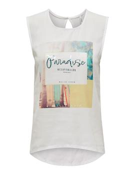 Camiseta Only Flora blanca