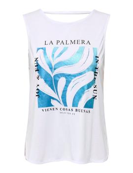 Camiseta Only Free Flores blanca