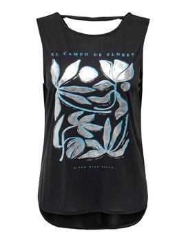 Camiseta Only Free Flores negra