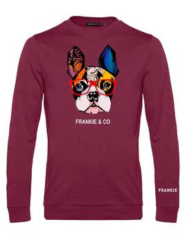 Sudadera Frankie Bulldog Colores granate