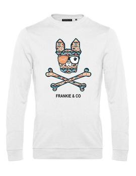 Sudadera Frankie Bulldog Etnico blanca