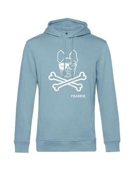Sudadera Frankie Bulldog Capucha azul cielo