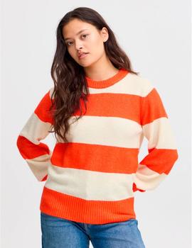 Jersey Ichi Rayas beige/naranja
