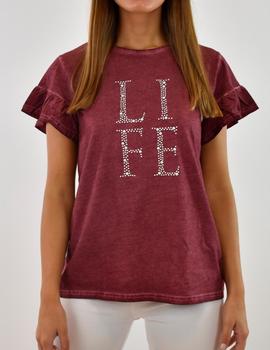 Camiseta Pura Vida Life granate