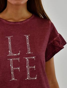 Camiseta Pura Vida Life granate