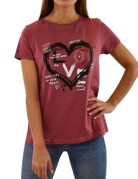 Camiseta Pura Vida Love granate