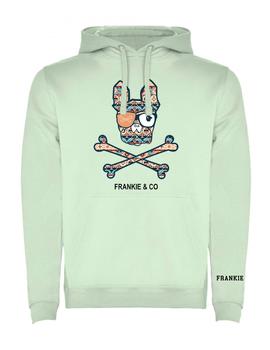 Sudadera Frankie Capucha Etnica Skull verde claro