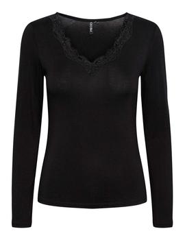 Camiseta Pieces Barbera M/L negra