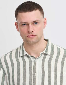 Camisa Blend M/C Rayas verde