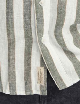 Camisa Blend M/C Rayas verde