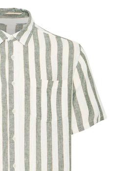 Camisa Blend M/C Rayas verde