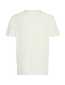 Camiseta Blend Bolsillo Flores blanca