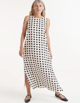 Vestido Compañia Largo Corazones beige