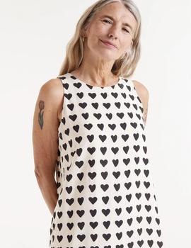 Vestido Compañia Largo Corazones beige
