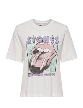 Camiseta Only Rolling Stones blanca