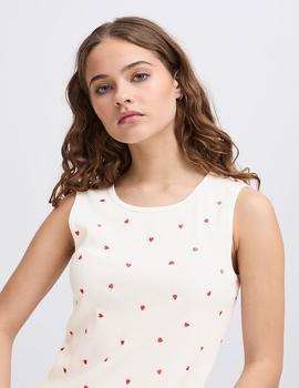 Top Ichi Corazones blanco