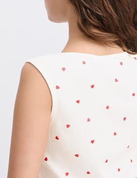 Top Ichi Corazones blanco