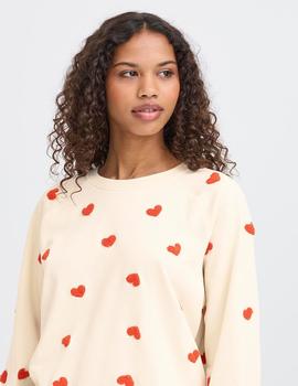 Sudadera Ichi Corazones naranjas