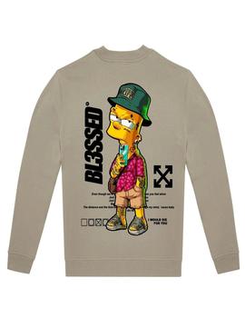 Sudadera Bl3ssed Bart Selfie tostada