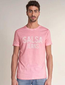 Camiseta Salsa Jeans logo rosa