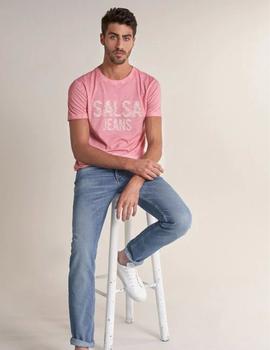 Camiseta Salsa Jeans logo rosa