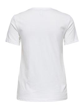 Camiseta Only Texana blanca